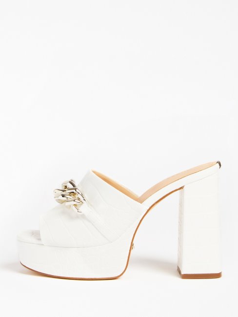 Guess Blanc Xanthe Sabot Imprimé Croco