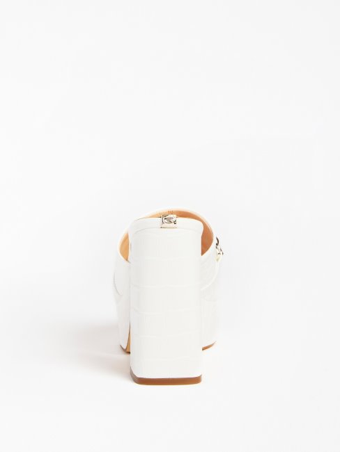 Guess Blanc Xanthe Sabot Imprimé Croco