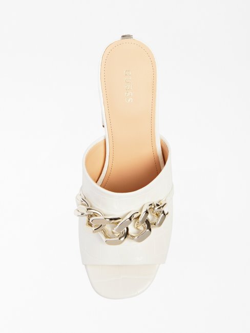 Guess Blanc Xanthe Sabot Imprimé Croco