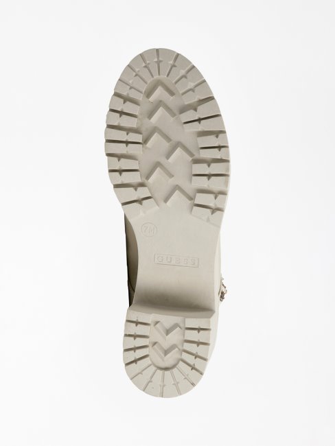 Bottes De Combat Zippées à Logo Cabra Crème Guess