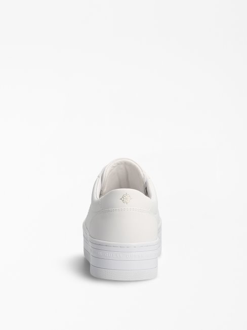 Guess Bells Paniers En Cuir Mélangé Blanc