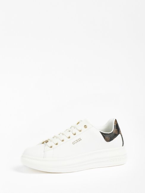 Vibe Baskets En Cuir Mixte Blanc Multi Guess