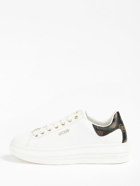 Vibe Baskets En Cuir Mixte Blanc Multi Guess
