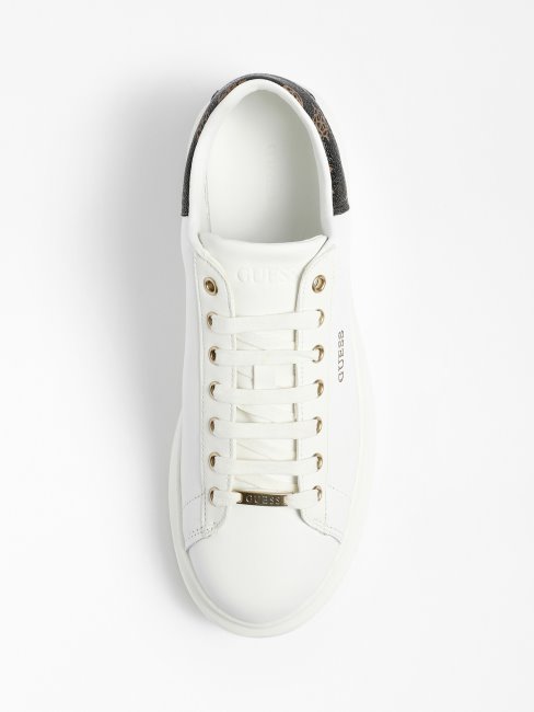 Vibe Baskets En Cuir Mixte Blanc Multi Guess