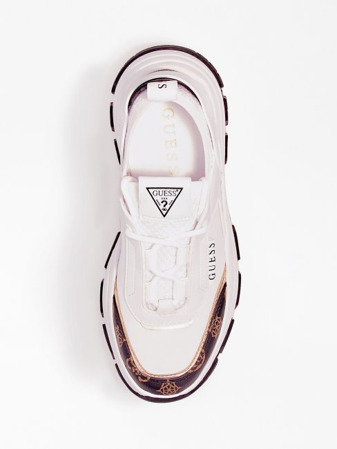 Chaussures De Course Blanches Multi Logo Braydin Guess