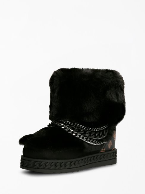 Bottines En Fausse Fourrure Guess Hasana Marron