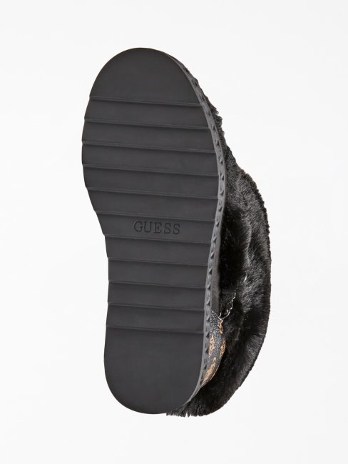 Bottines En Fausse Fourrure Guess Hasana Marron