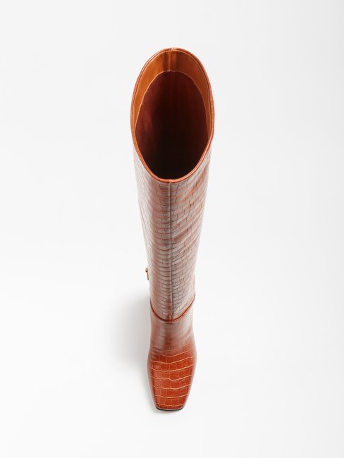 Bottine Haute Imprimé Croco Elandra Marron Guess