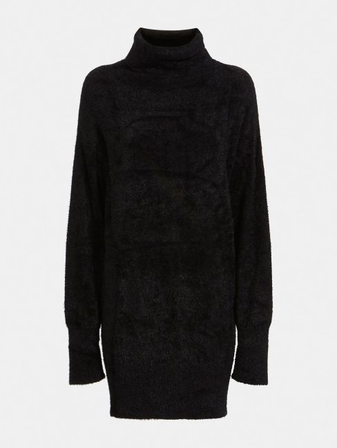 Robe En Maille Noire à Col Montant Guess