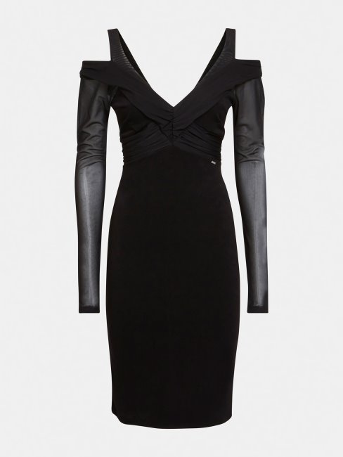 Robe Noire à Manches Transparentes