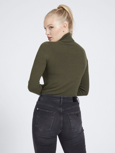 Guess Pull Col Montant Vert