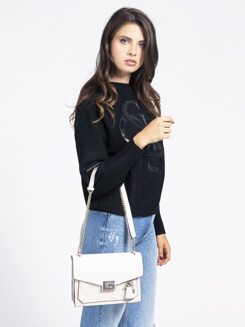 Valy 4g Logo Mini Sac à Main Guess Blanc