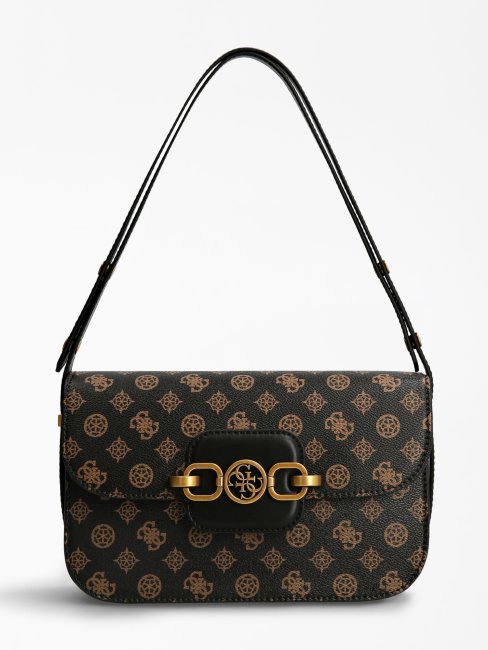 Sac à Bandoulière Guess Marron Avec Logo Pivoine Hensly 4g