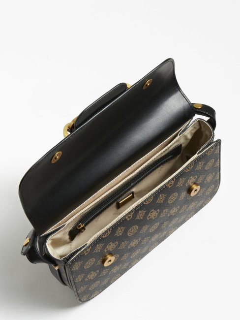 Sac à Bandoulière Guess Marron Avec Logo Pivoine Hensly 4g