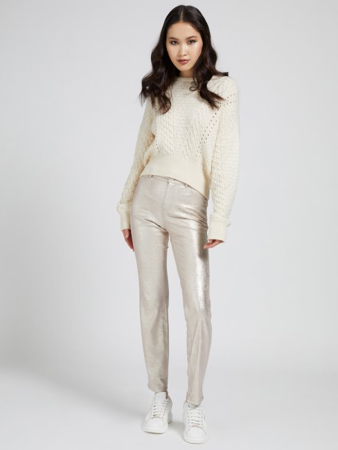 Pull Guess Blanc à Torsades