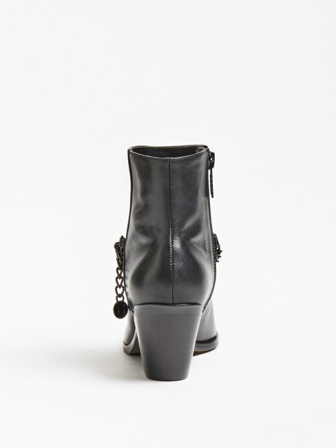 Bottines Guess Patziy En Cuir Véritable Noir