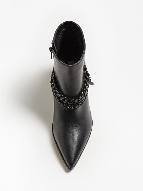 Bottines Guess Patziy En Cuir Véritable Noir
