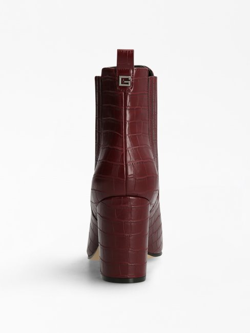 Guess Kaelyn Bottillon Imprimé Croco Rouge