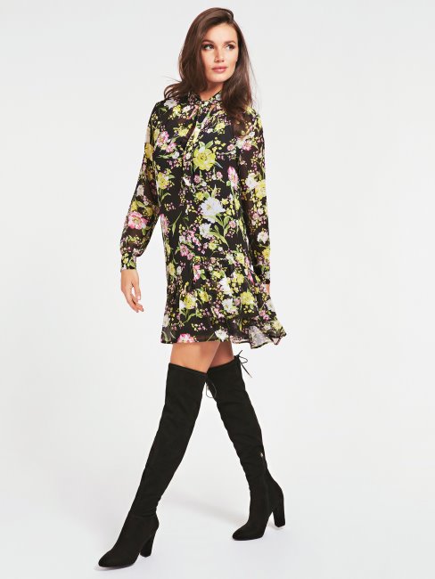 Robe à Volants Imprimé Fantaisie Florale