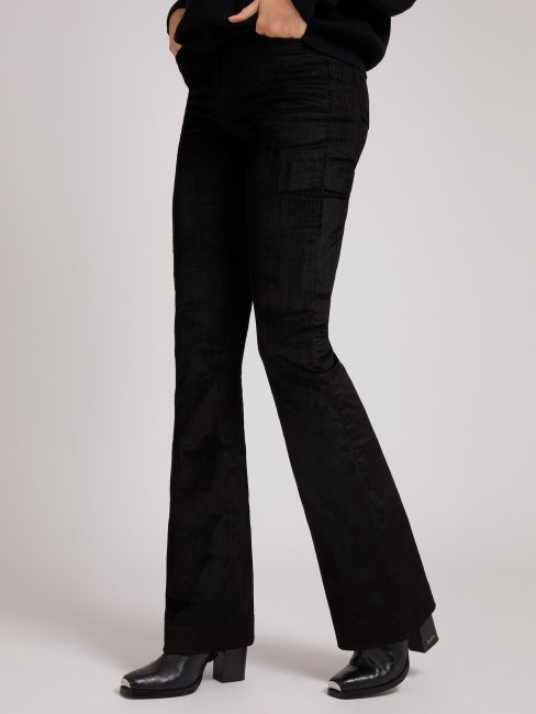 Guess Pantalon En Velours De Coton Mélangé Noir