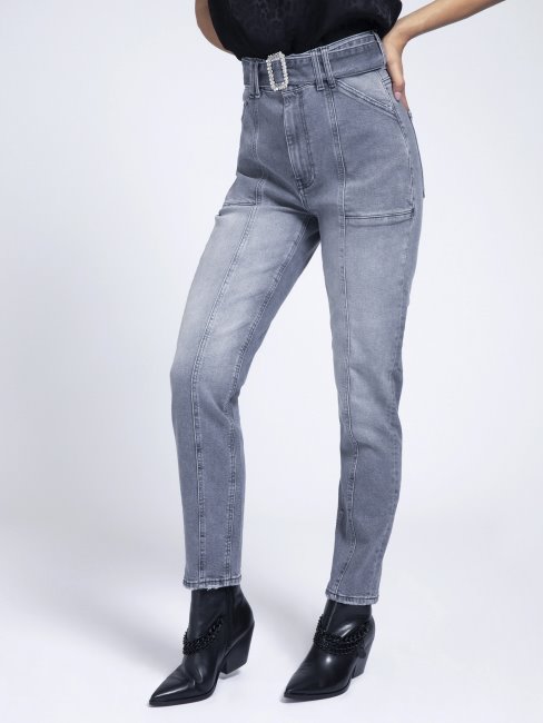 Jean Ceinture Bijou Coupé Relax Guess Gris