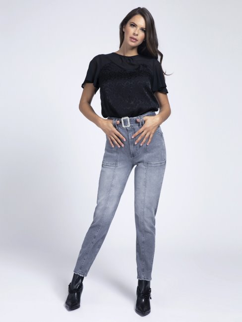 Jean Ceinture Bijou Coupé Relax Guess Gris