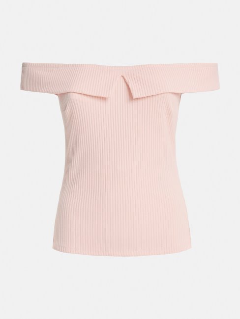 Top Côtelé Rose Clair Guess