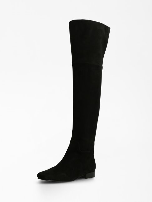 Botte Guess Finnola En Cuir Véritable Noir