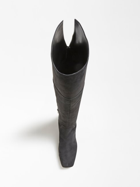 Botte Guess Finnola En Cuir Véritable Noir