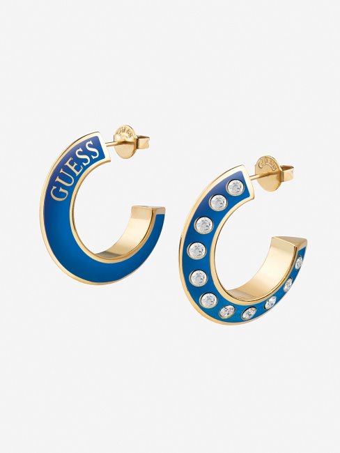 Boucles D'oreilles Guess "hoops Don't Lie" Bleu Clair
