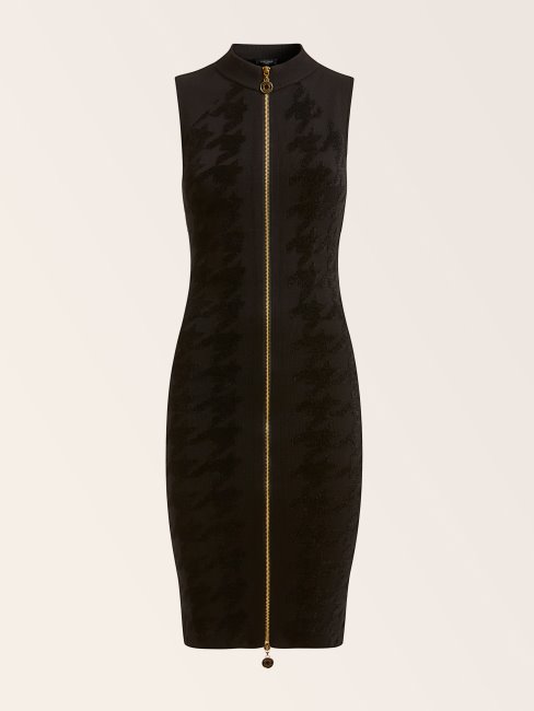 Robe Pull Marciano Pied De Poule Noir Guess