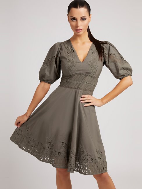 Peignoir Coton Broderie Guess Vert