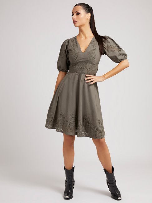 Peignoir Coton Broderie Guess Vert