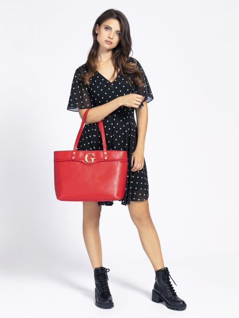 Rouge Geneviève Logo Shopper Deviner