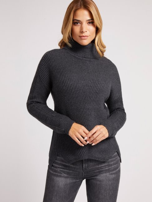 Pull Col Roulé Bleu Guess