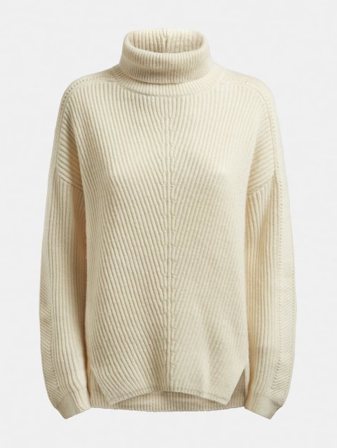 Pull Guess Col Roulé Blanc