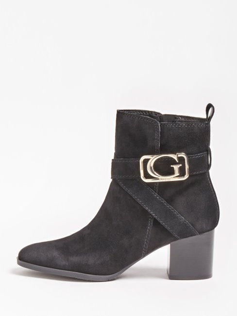 Bottine En Daim Patiné Noir Guess