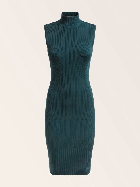 Robe En Maille à Col Roulé Marciano Bleu Guess