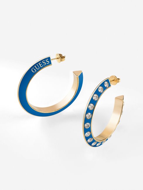 Boucles D'oreilles "hoops Don't Lie" Bleu Clair Guess