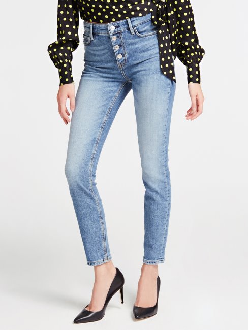 Guess Pantalon En Denim Coupe Skinny Bleu