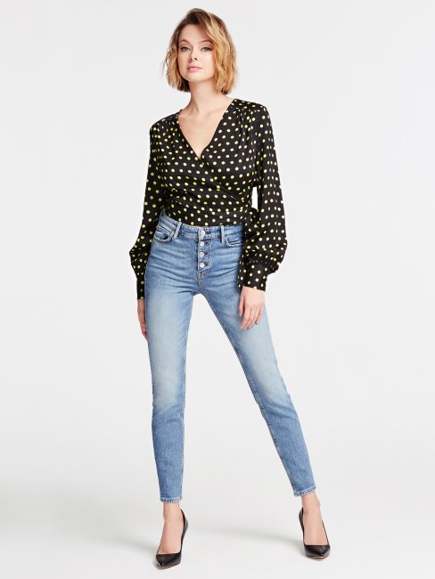 Guess Pantalon En Denim Coupe Skinny Bleu