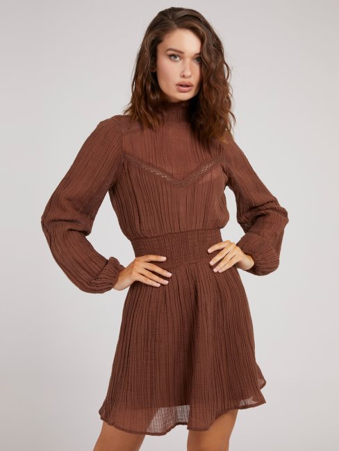 Robe En Coton Mélangé Guess Marron