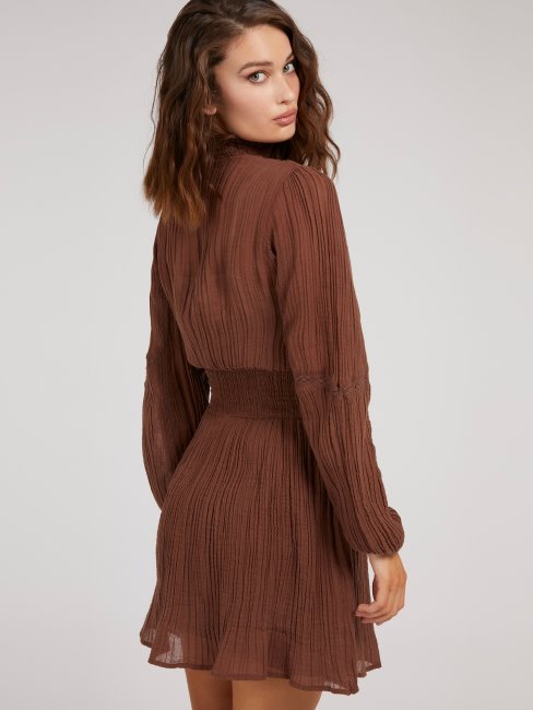 Robe En Coton Mélangé Guess Marron