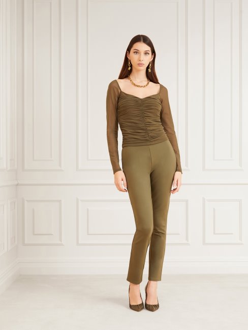 Haut En Tulle Drapé Vert Guess Marciano