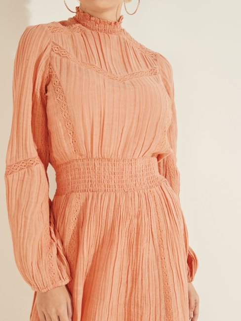 Robe Guess Rose Clair En Coton Mélangé