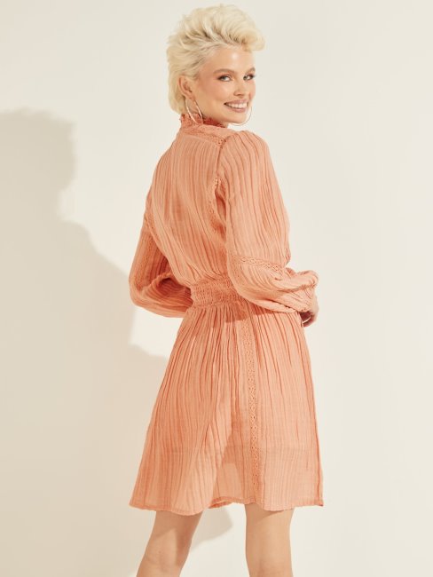 Robe Guess Rose Clair En Coton Mélangé