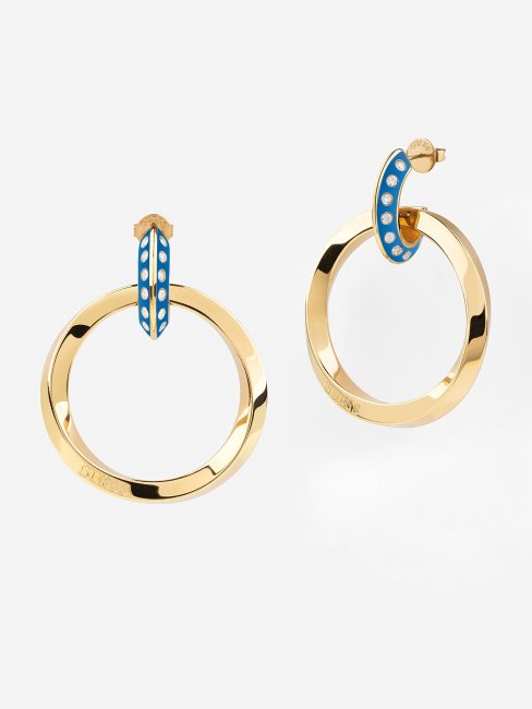 Boucles D'oreilles Bleu Clair "hoops Don't Lie" Guess