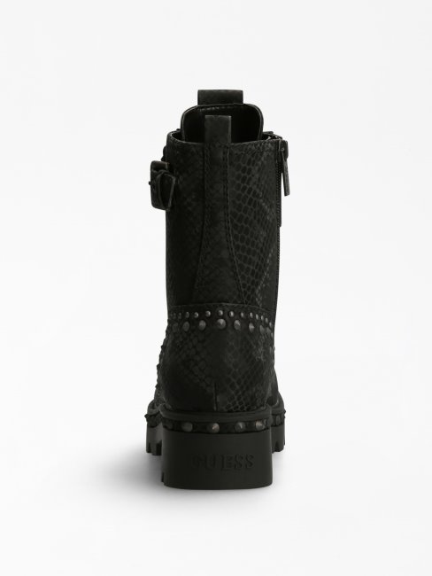 Guess Variel Imprimé Python Botte De Combat Noire