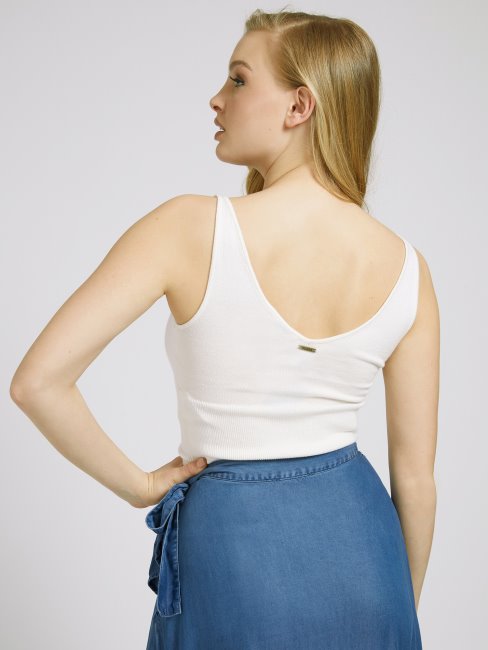 Pull Sans Manches Blanc Guess