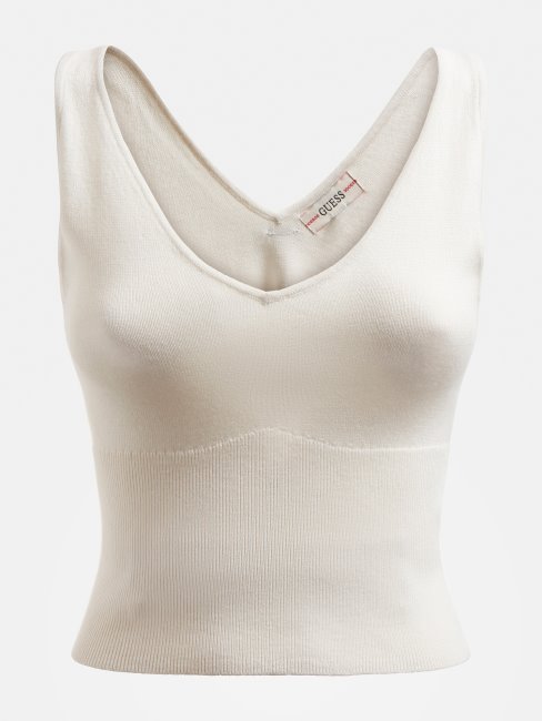 Pull Sans Manches Blanc Guess